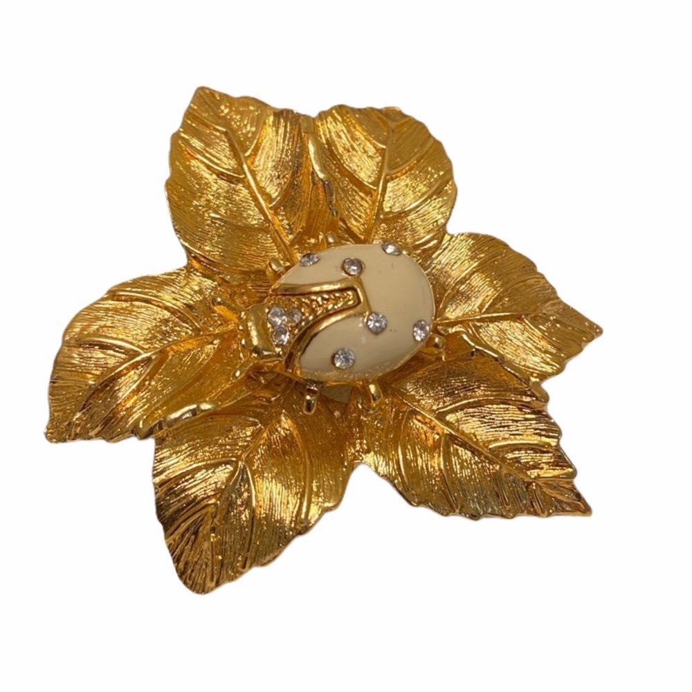 Vintage St. John Gold Brooch With Enamel Ladybug - Picture 5 of 11
